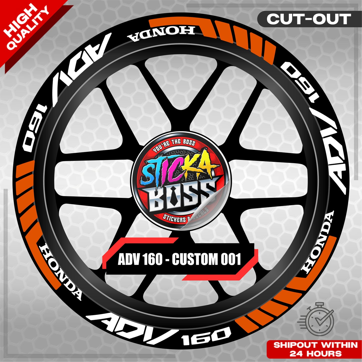 ADV 160 MAG STICKER SET ( 2 MAGS ) - CUSTOM 001 | VINYL WATERPROOF CUT-OUT DECALS