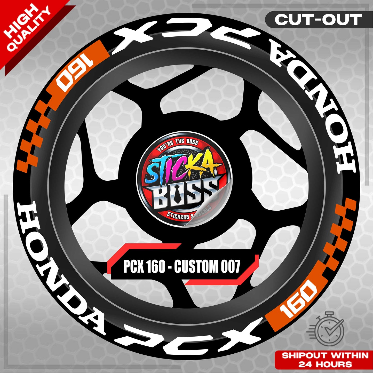 PCX 160 MAG STICKER SET ( 2 MAGS ) - CUSTOM 007 | VINYL WATERPROOF CUT-OUT DECALS