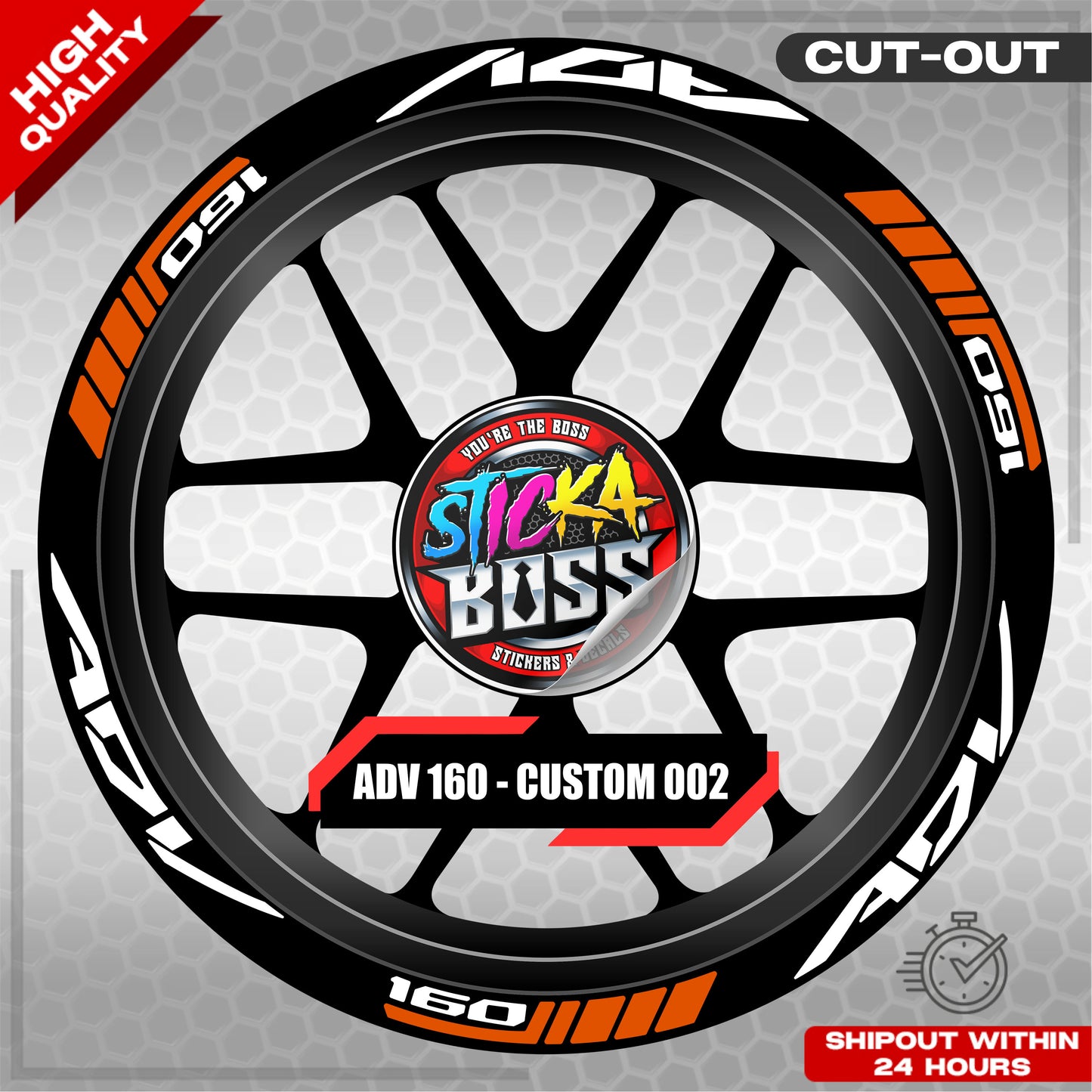 ADV 160 MAG STICKER SET ( 2 MAGS ) - CUSTOM 002 | VINYL WATERPROOF CUT-OUT DECALS