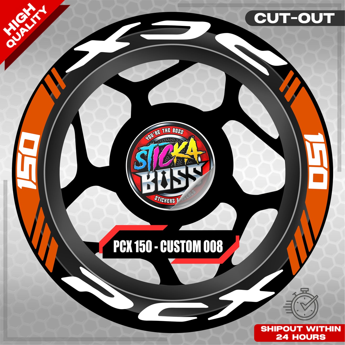 PCX 150 MAG STICKER SET ( 2 MAGS ) - CUSTOM 008 | VINYL WATERPROOF CUT-OUT DECALS