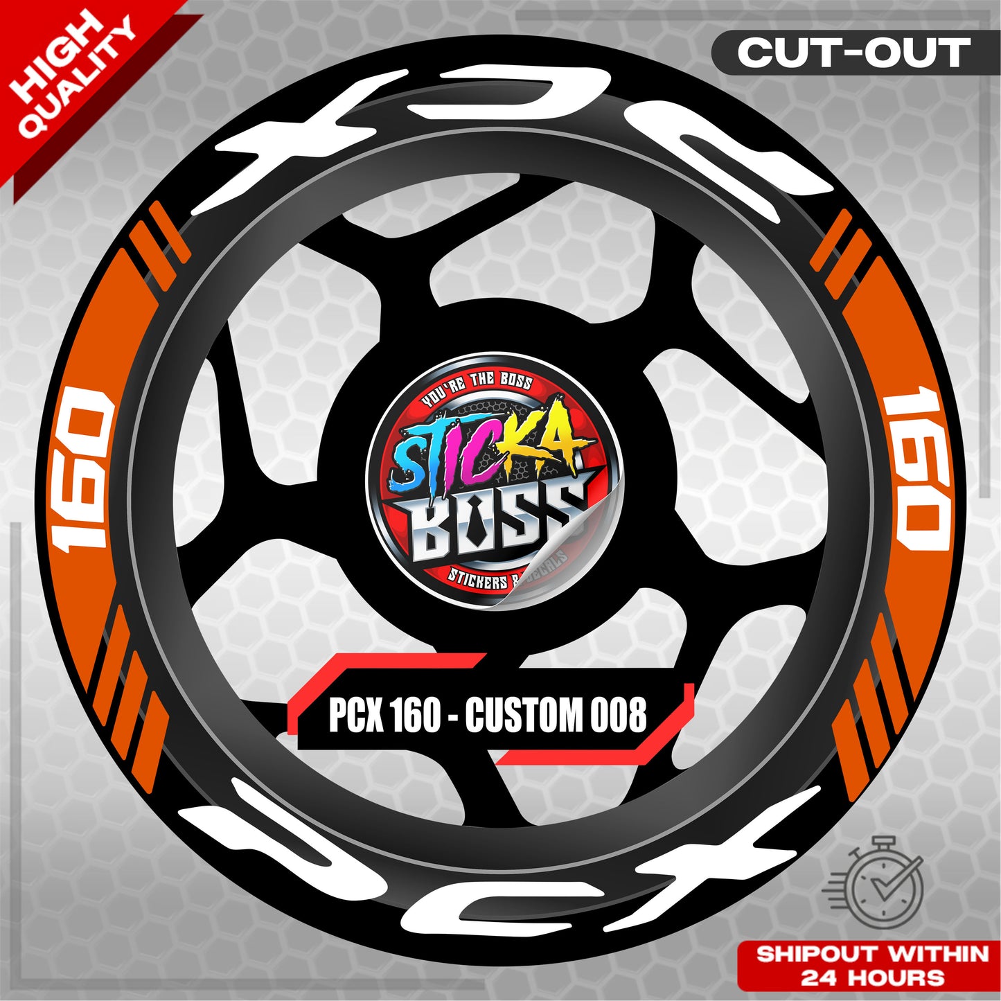 PCX 160 MAG STICKER SET ( 2 MAGS ) - CUSTOM 008 | VINYL WATERPROOF CUT-OUT DECALS