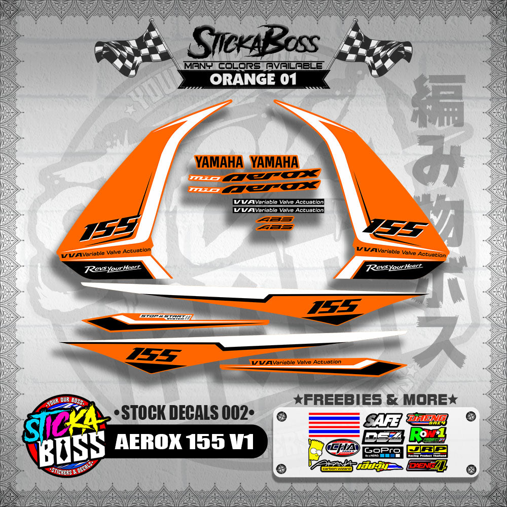 AEROX 155 V1 ( STOCK DECALS 002 )【WITH FREEBIES】