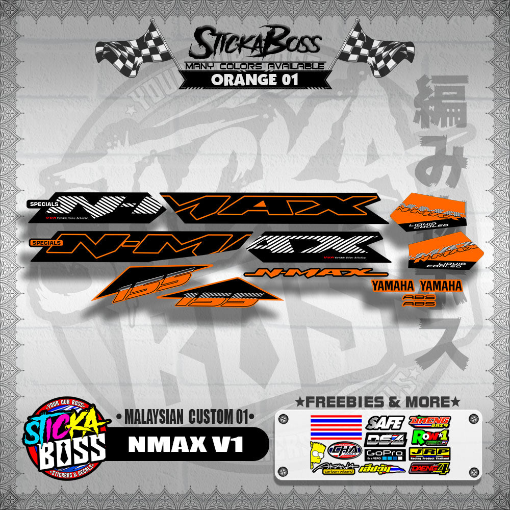 NMAX V1 DECALS ( MALAYSIAN CUSTOM 01 )【WITH FREEBIES】