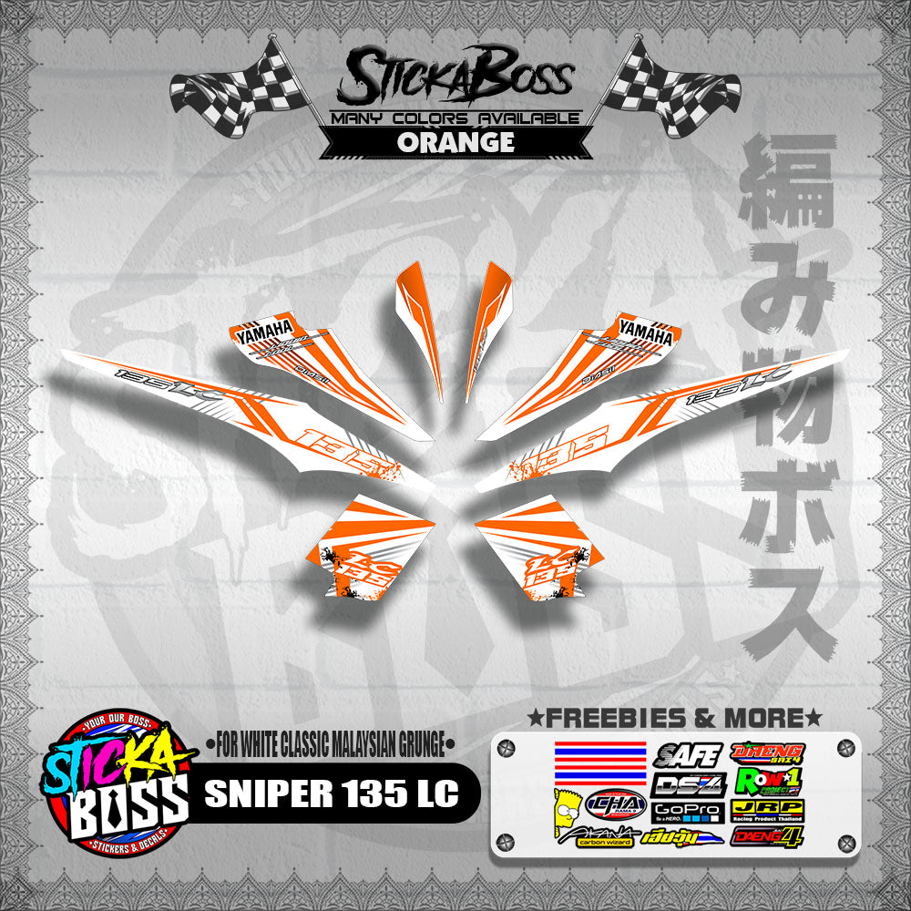 SNIPER 135 LC DECALS ( FOR WHITE CLASSIC MALAYSIAN GRUNGE )【WITH FREEBIES】