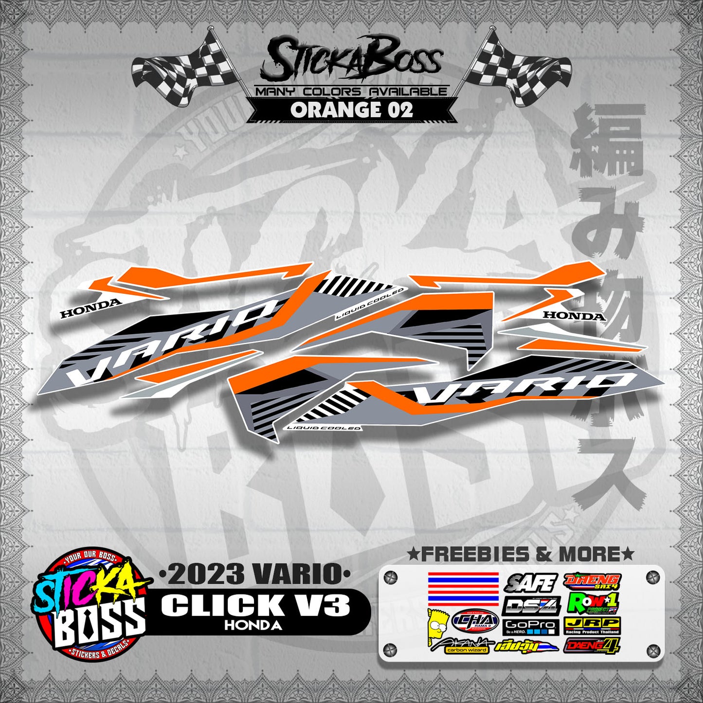 CLICK V3 STOCK DECALS ( 2023 VARIO )【WITH FREEBIES】