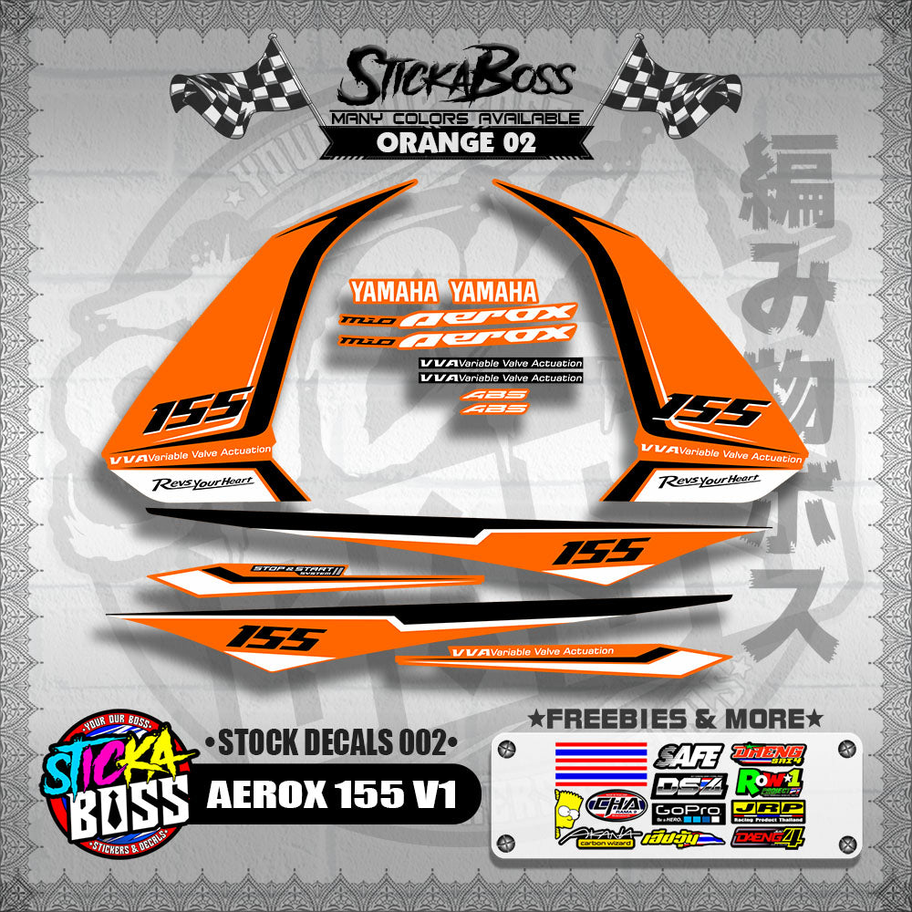 AEROX 155 V1 ( STOCK DECALS 002 )【WITH FREEBIES】