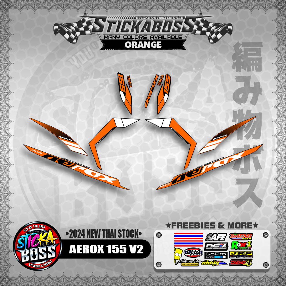 AEROX 155 V2 STICKER DECALS ( 2024 NEW THAI STOCK )【WITH FREEBIES】