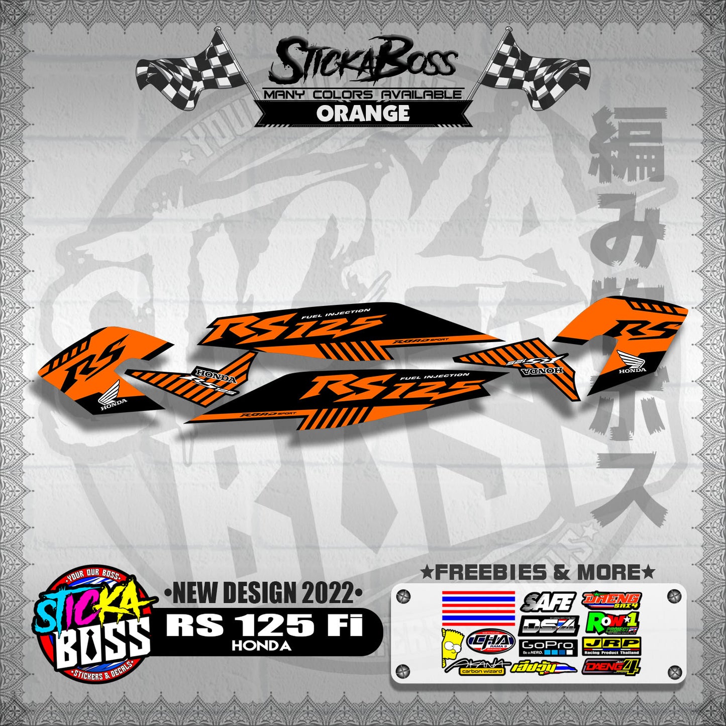 RS 125 Fi DECALS ( NEW DESIGN 2022 )【WITH FREEBIES】