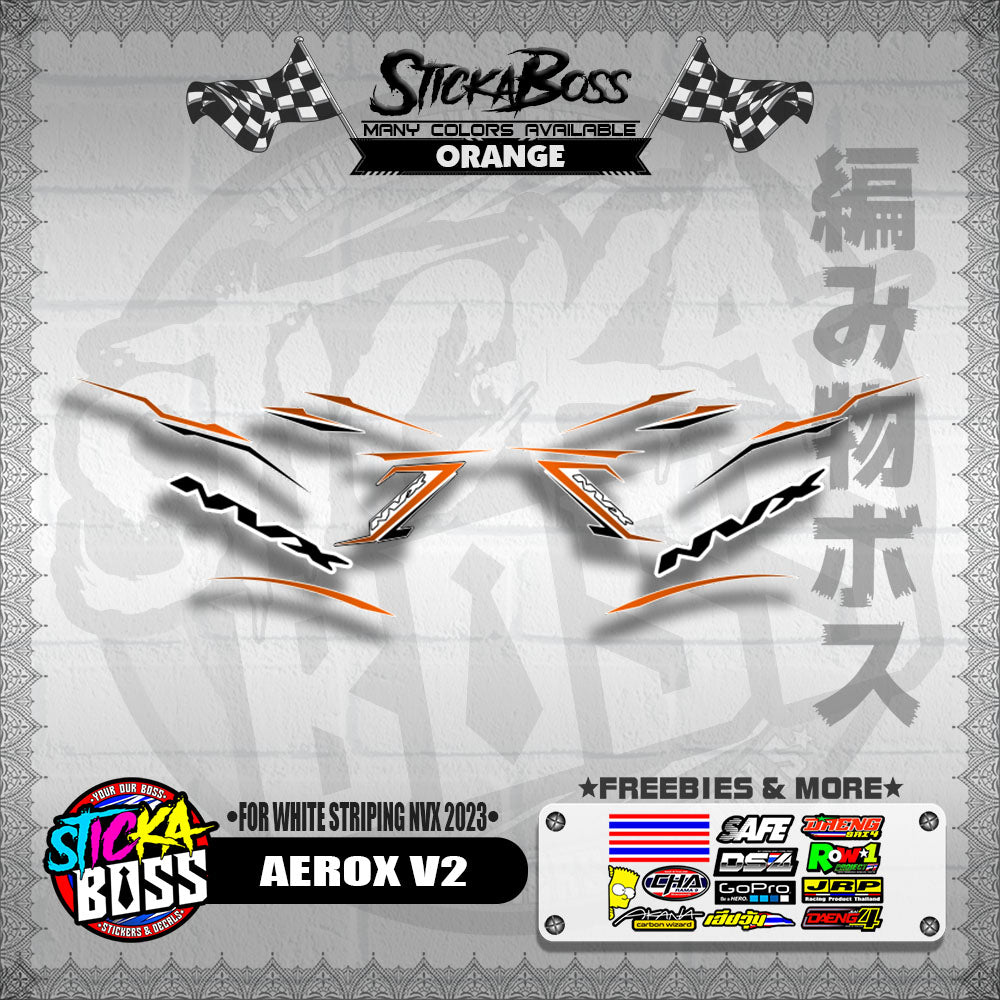 AEROX V2 DECALS ( FOR WHITE STRIPING NVX 2023 )【WITH FREEBIES】