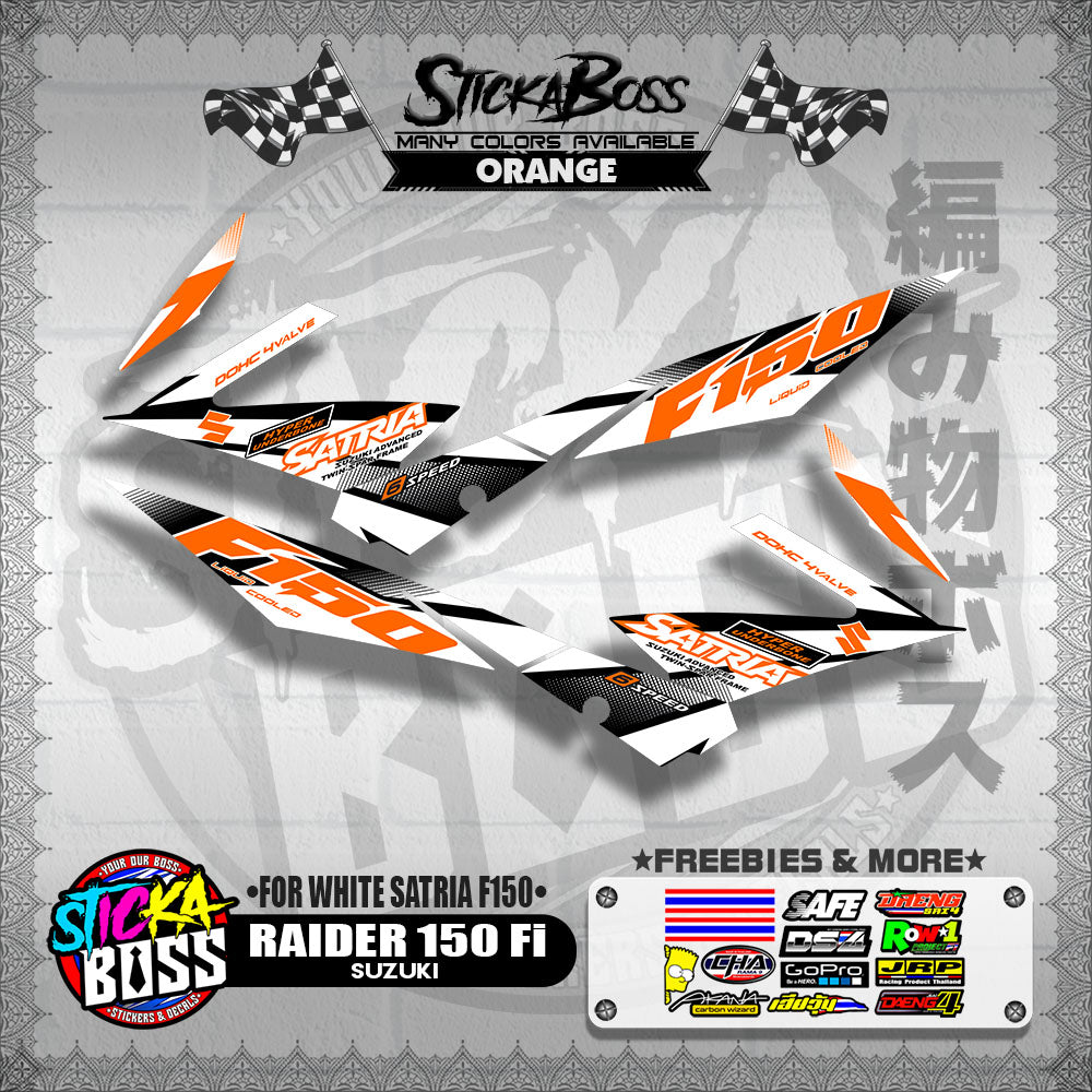 RAIDER 150 Fi STOCK DECAL ( FOR WHITE SATRIA F150 )【WITH FREEBIES】