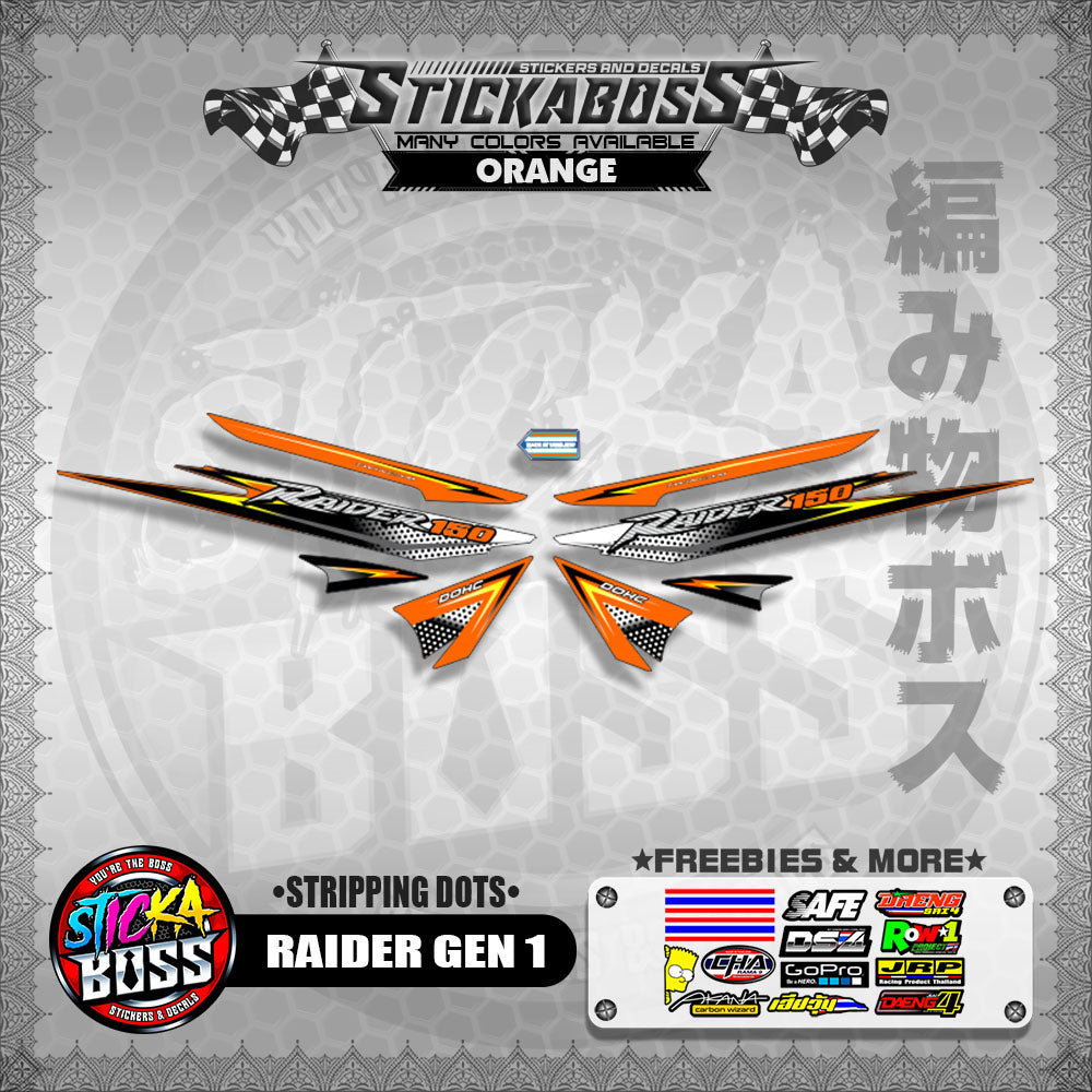 RAIDER GEN 1 STICKER DECAL ( STRIPPING DOTS)【WITH FREEBIES】