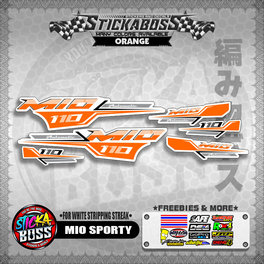 MIO SPORTY THAI CONCEPT STICKER DECALS ( FOR WHITE STRIPPING STREAK )【WITH FREEBIES】