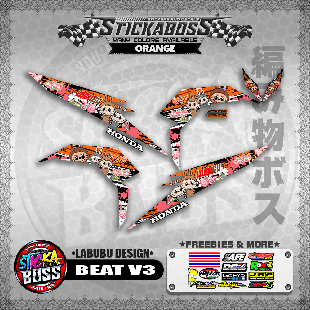 BEAT V3 STICKER DECALS ( LABUBU DESIGN )【WITH FREEBIES】