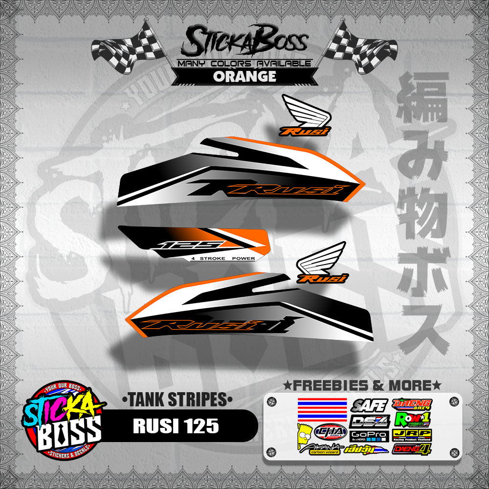RUSI 125 DECALS ( TANK STRIPES )【WITH FREEBIES】