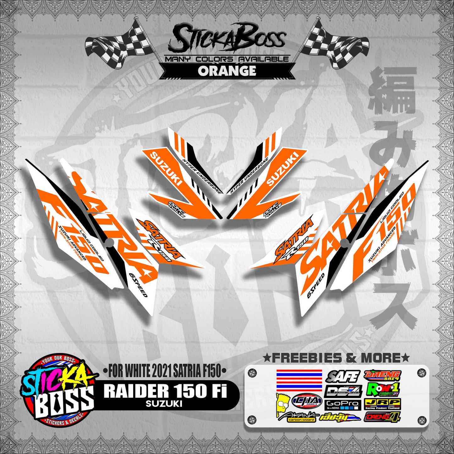RAIDER 150 Fi DECALS ( FOR WHITE 2021 SATRIA F150 )【WITH FREEBIES】