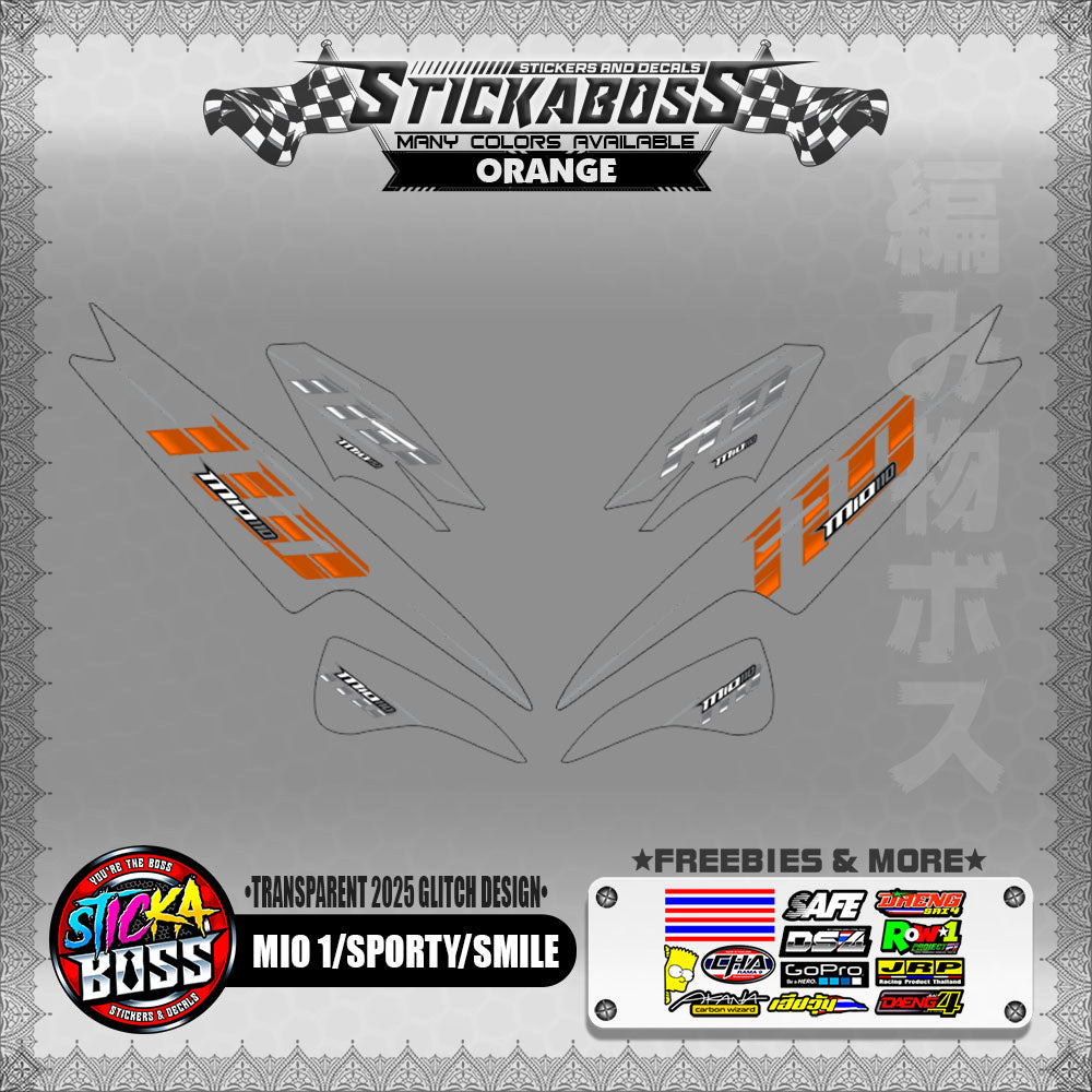 【PREMIUM UV PRINT】TRANSPARENT MIO 1/SPORTY /SMILE STICKER DECALS (2025 GLITCH DESIGN )