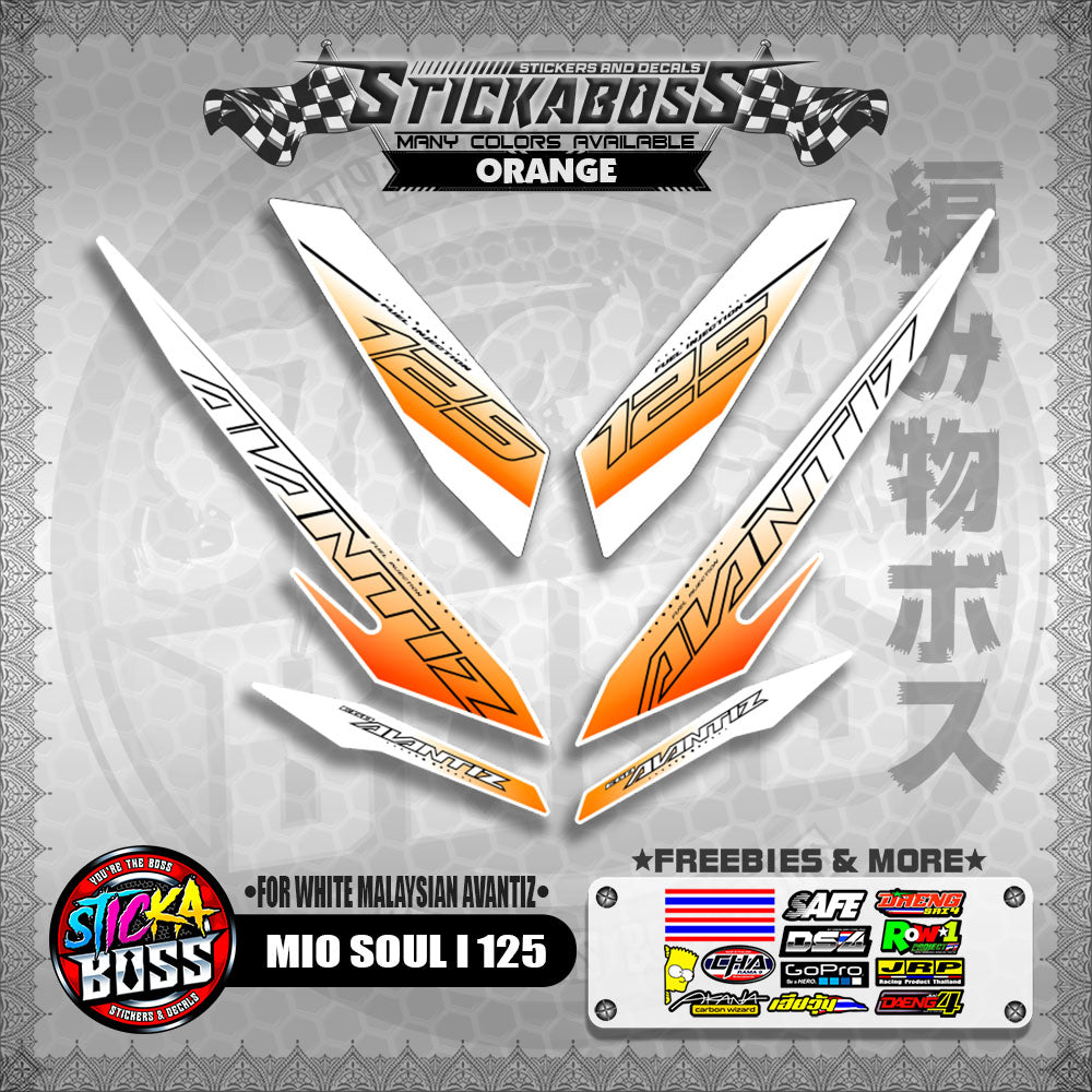 MIO SOUL I 125 STICKER DECALS ( FOR WHITE MALAYSIAN AVANTIZ )【WITH FREEBIES】