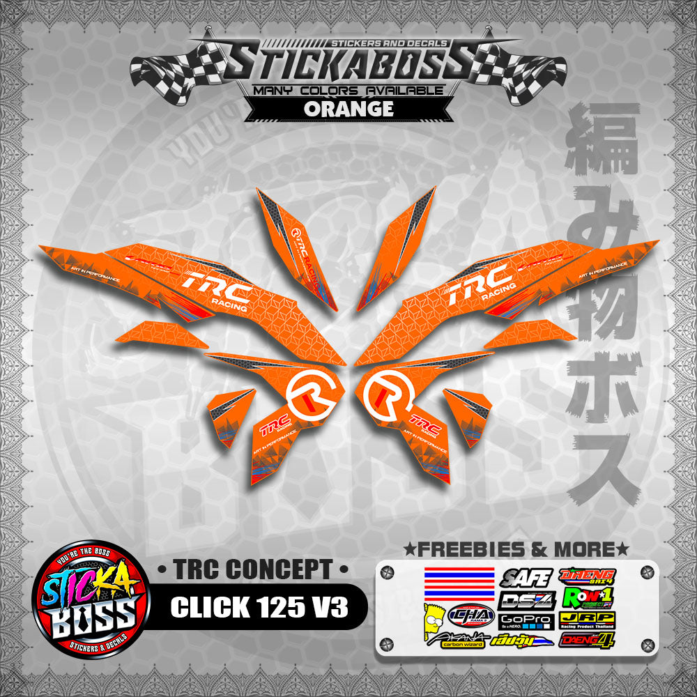 CLICK 125 V3 DECALS ( TRC CONCEPT )【WITH FREEBIES】