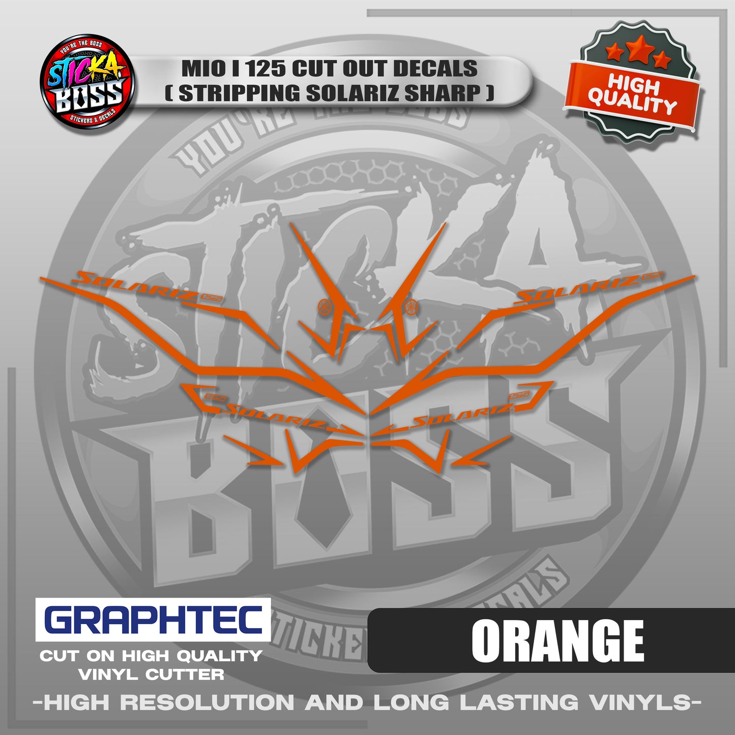 MIO I 125 CUT OUT DECALS ( STRIPPING SOLARIZ SHARP ) | VINYL WATERPROOF CUT-OUT STICKER DECALS