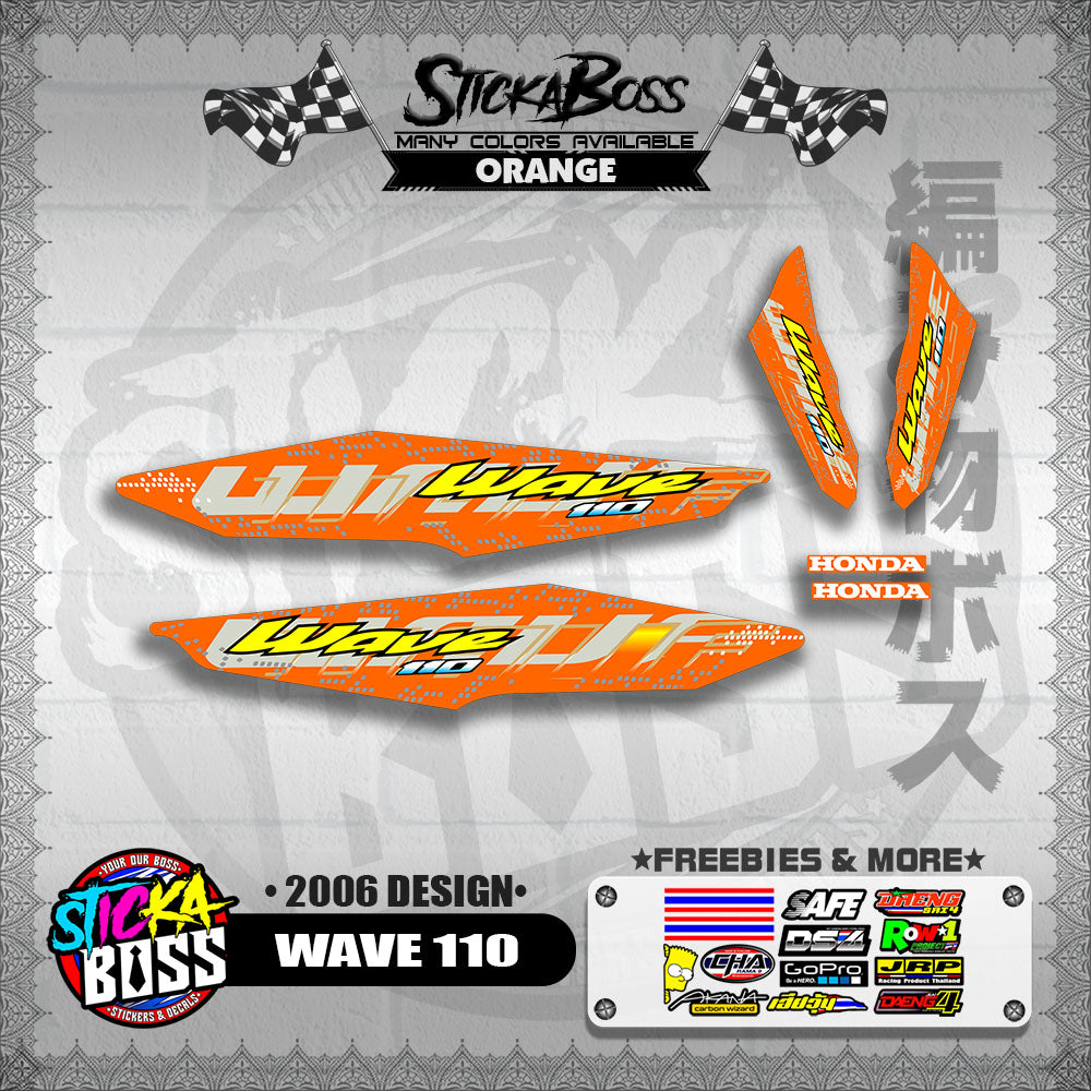 WAVE 110 DECALS ( 2006 DESIGN )【WITH FREEBIES】