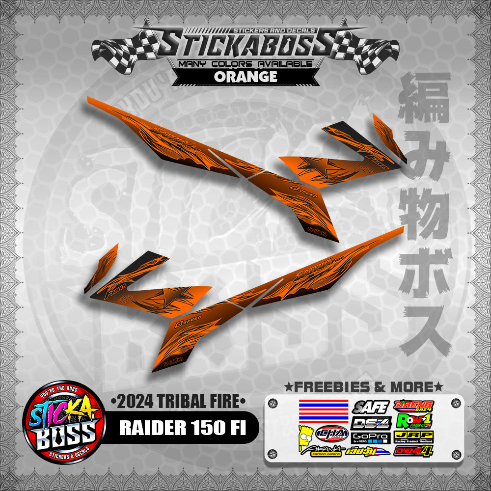 RAIDER 150 FI STICKER DECALS ( 2024 TRIBAL FIRE )【WITH FREEBIES】