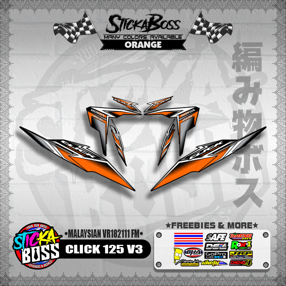 CLICK 125 V3 DECALS ( MALAYSIAN VR182111 FM )【WITH FREEBIES】