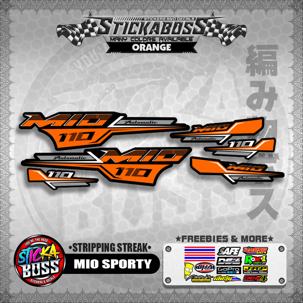 MIO SPORTY THAI CONCEPT STICKER DECALS ( STRIPPING STREAK )【WITH FREEBIES】