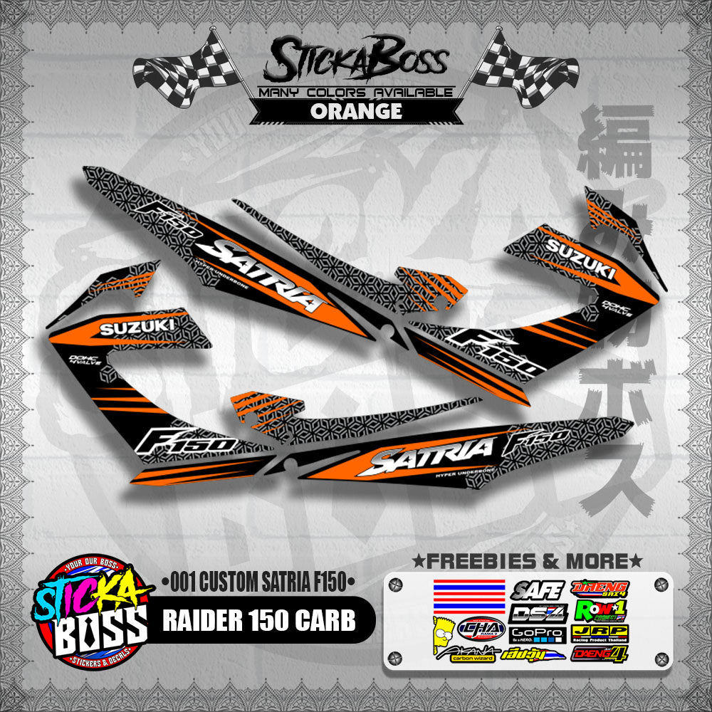 RAIDER 150 CARB DECALS ( 001 CUSTOM SATRIA F150 )【WITH FREEBIES】