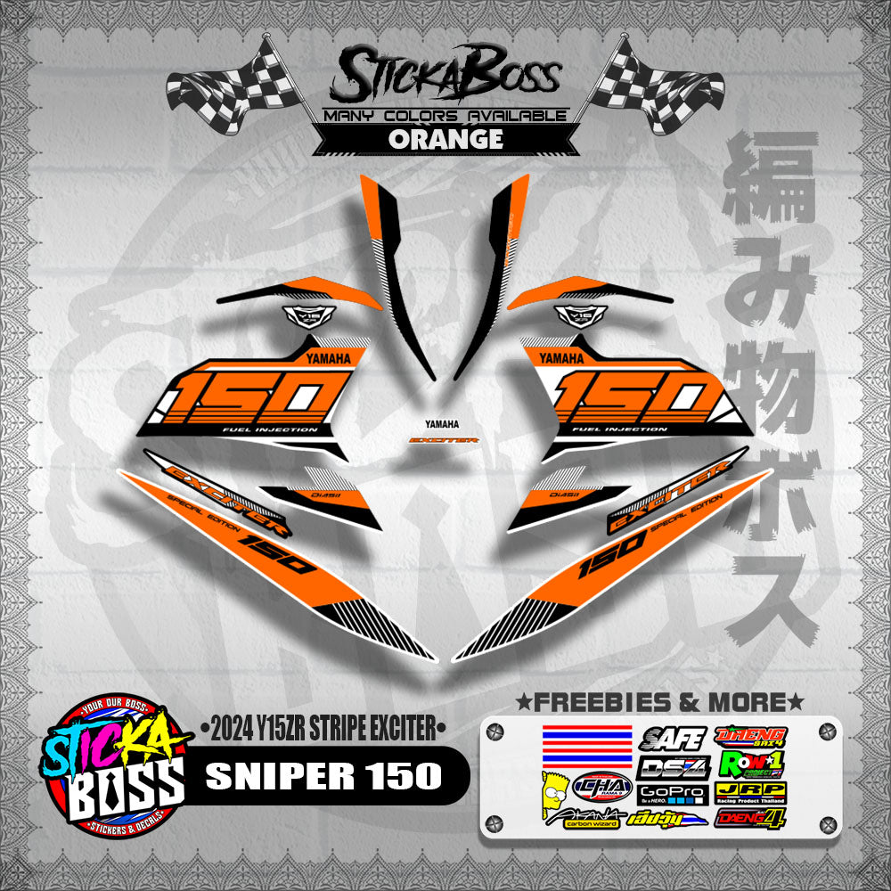 SNIPER 150 DECALS ( 2024 Y15ZR STRIPE EXCITER )【WITH FREEBIES】