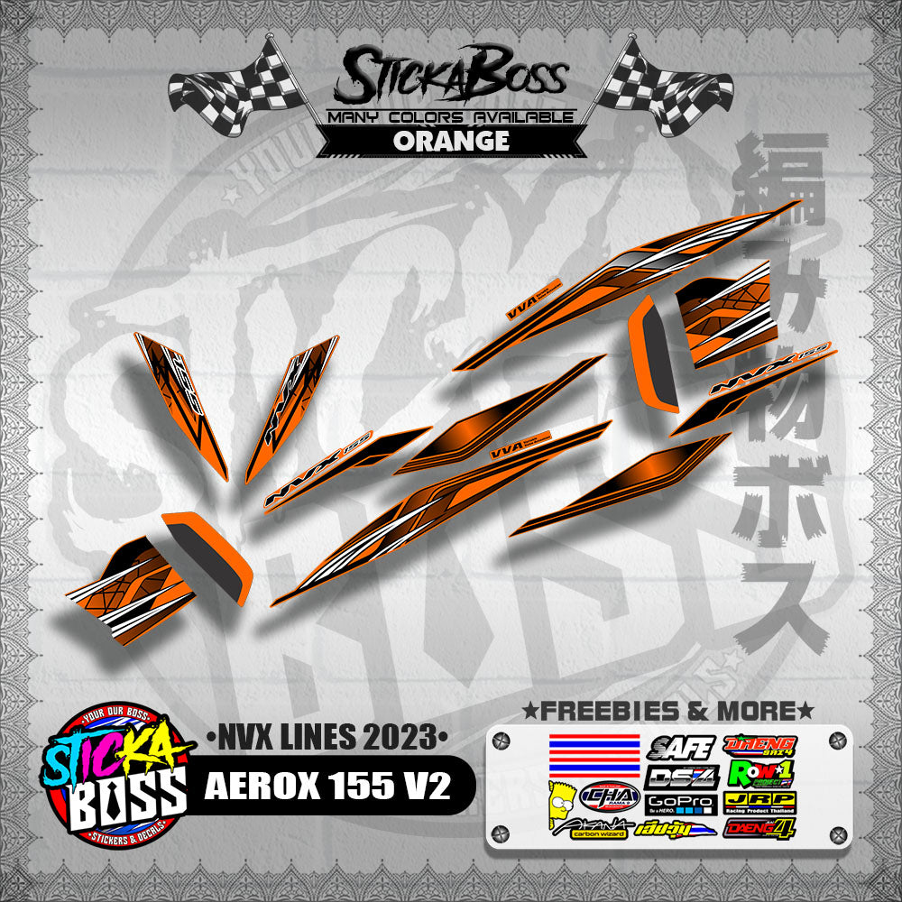 AEROX 155 V2 MALAYSIAN DECALS ( NVX LINES 2023 )【WITH FREEBIES】