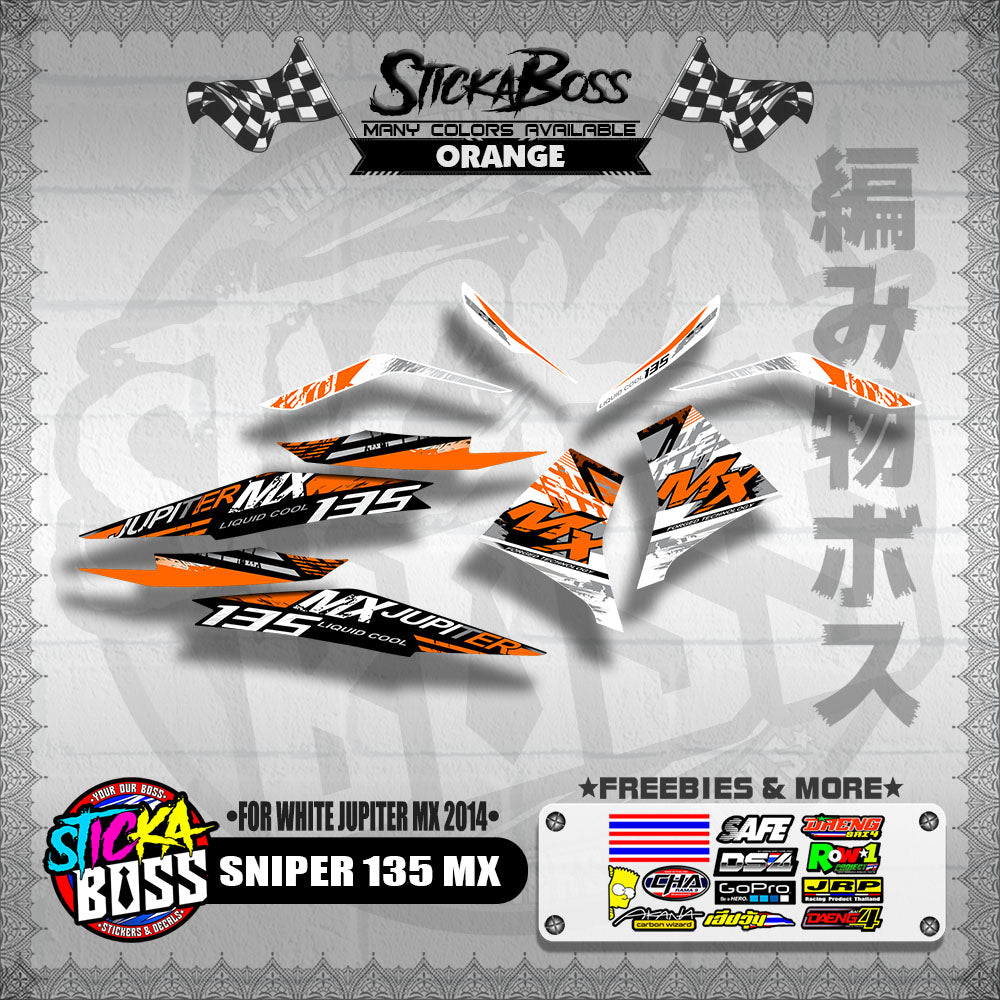 SNIPER 135 MX DECALS ( FOR WHITE JUPITER MX 2014 )【WITH FREEBIES】