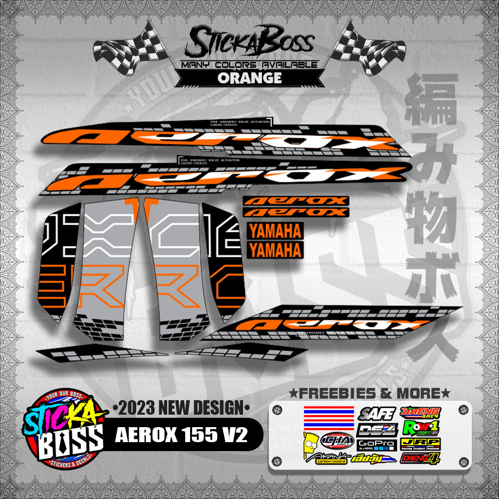 AEROX 155 V2 MALAYSIAN DECALS ( 2023 NEW DESIGN )【WITH FREEBIES】
