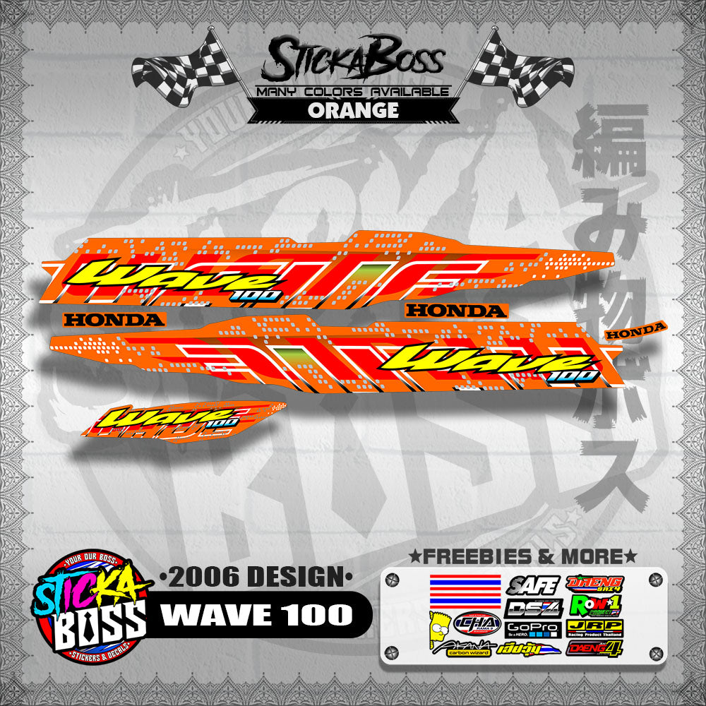 WAVE 100 STOCK DECALS ( 2006 DESIGN )【WITH FREEBIES】