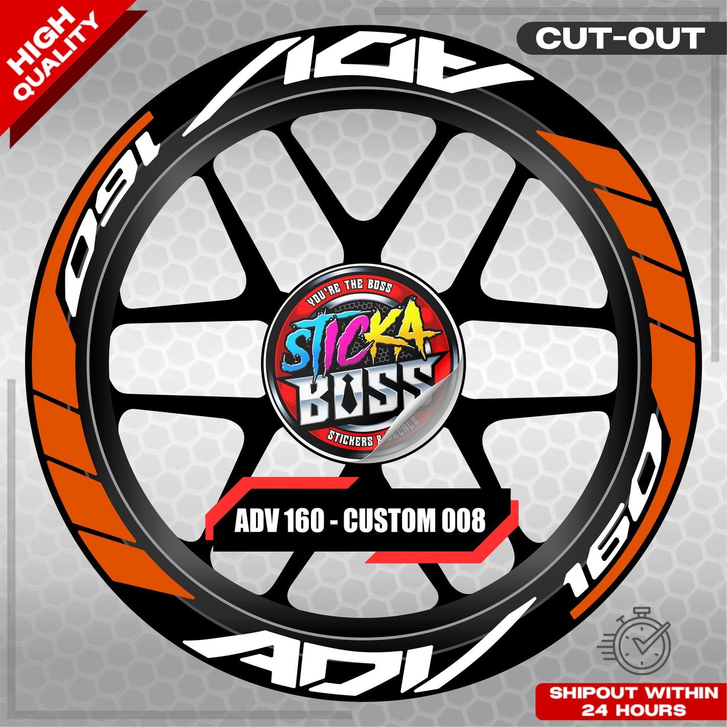 ADV 160 MAG STICKER SET ( 2 MAGS ) - CUSTOM 008 | VINYL WATERPROOF CUT-OUT DECALS