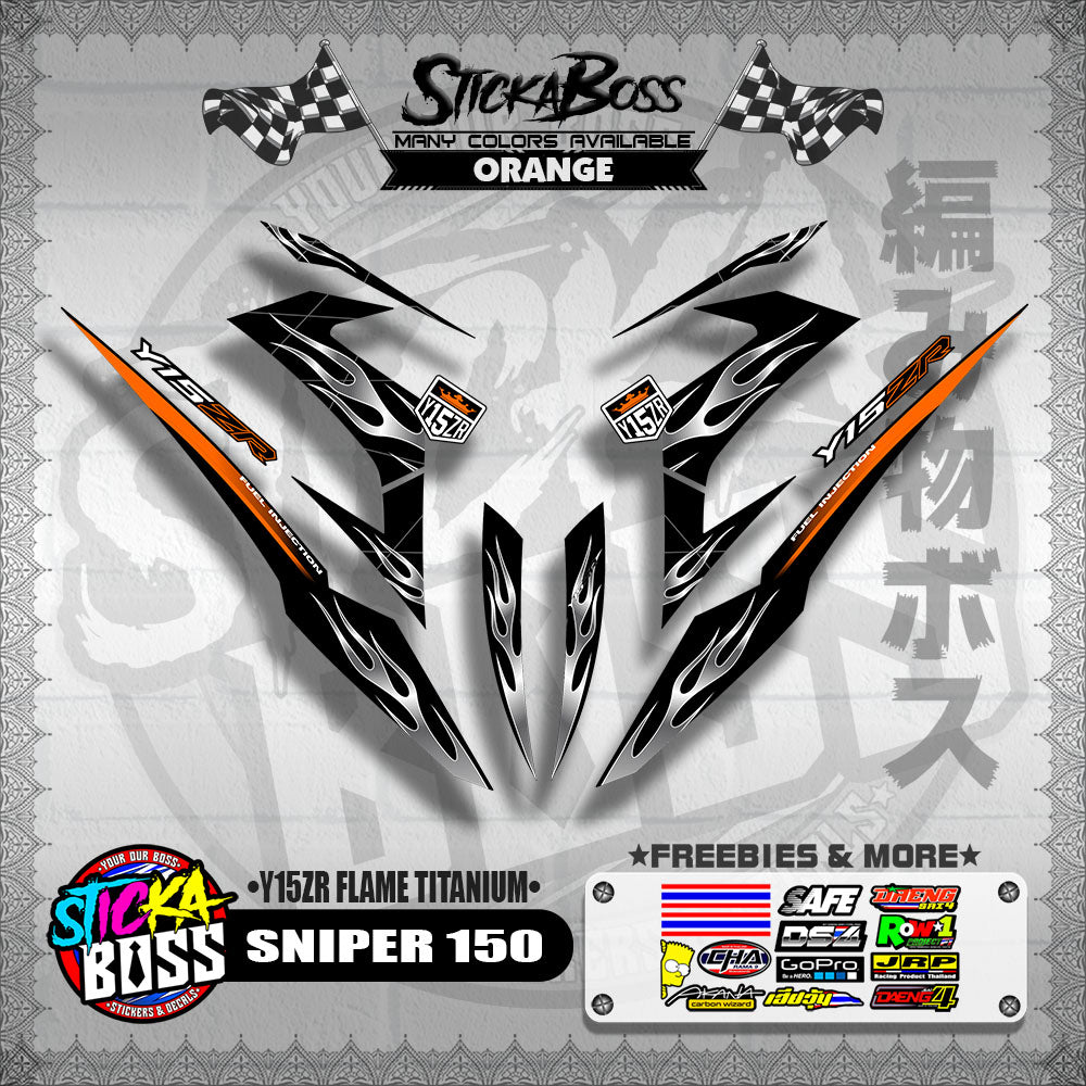 SNIPER 150 DECALS ( Y15ZR FLAME TITANIUM )【WITH FREEBIES】