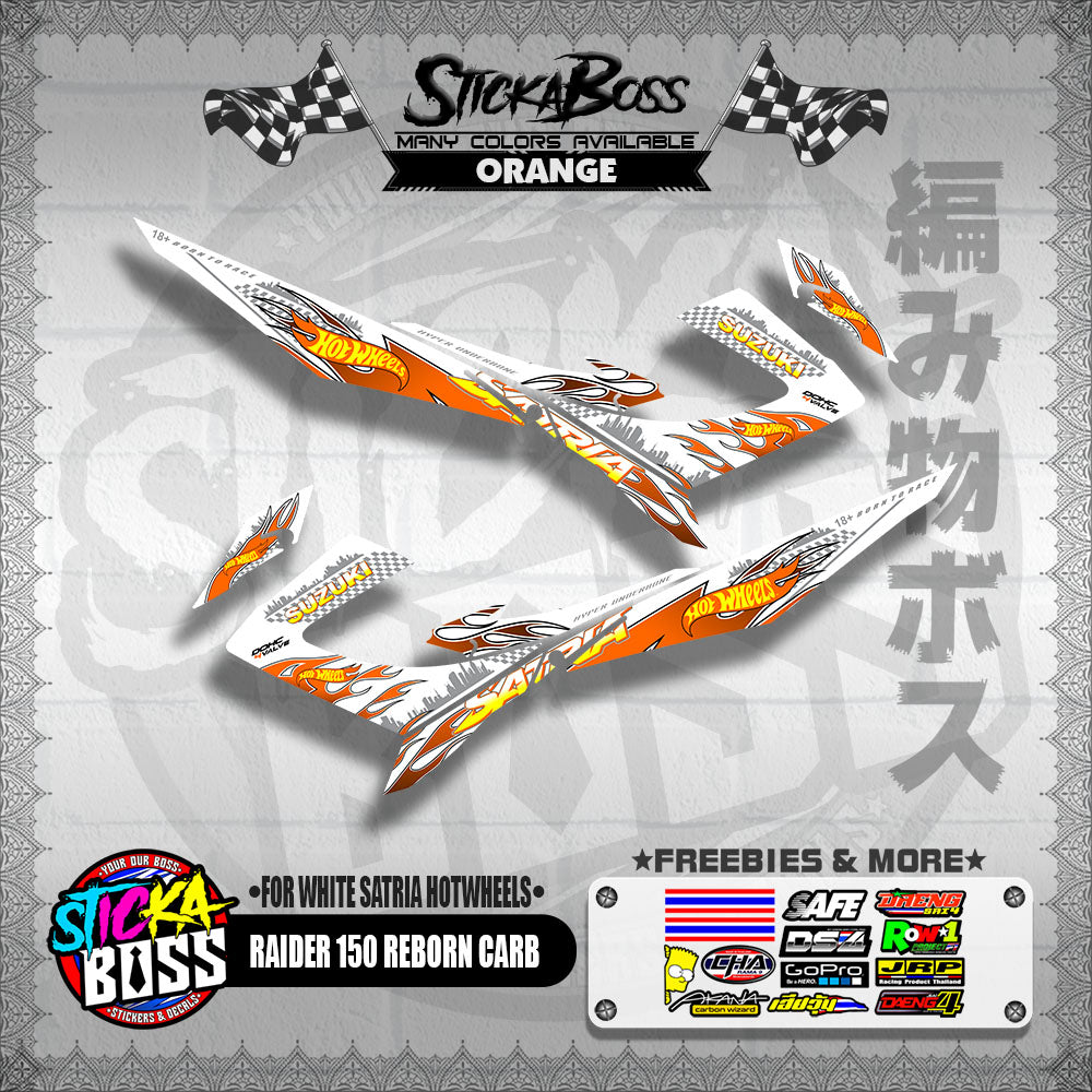 RAIDER 150 REBORN CARB DECALS ( FOR WHITE SATRIA HOTWHEELS )【WITH FREEBIES】