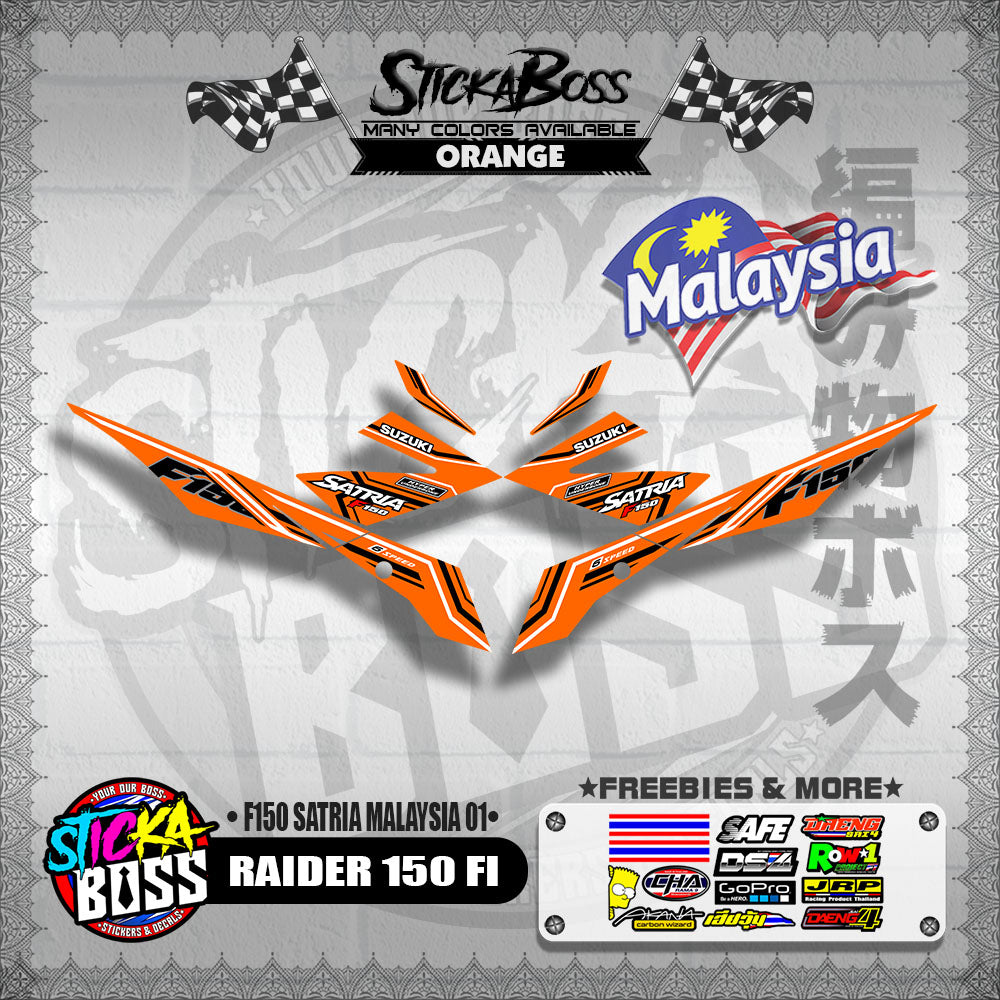 RAIDER 150 FI MALAYSIAN DECALS ( F150 SATRIA MALAYSIA 01 )【WITH FREEBIES】
