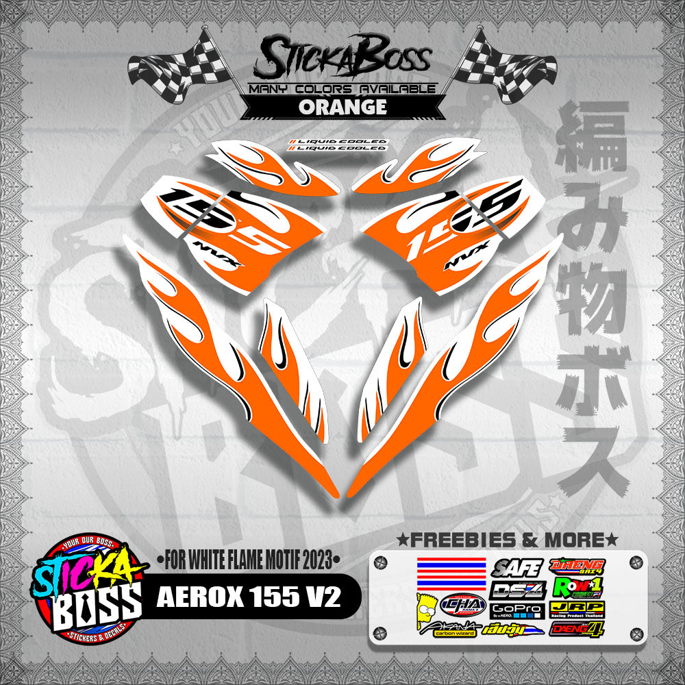 AEROX 155 V2 ( FOR WHITE FLAME MOTIF 2023 )【WITH FREEBIES】