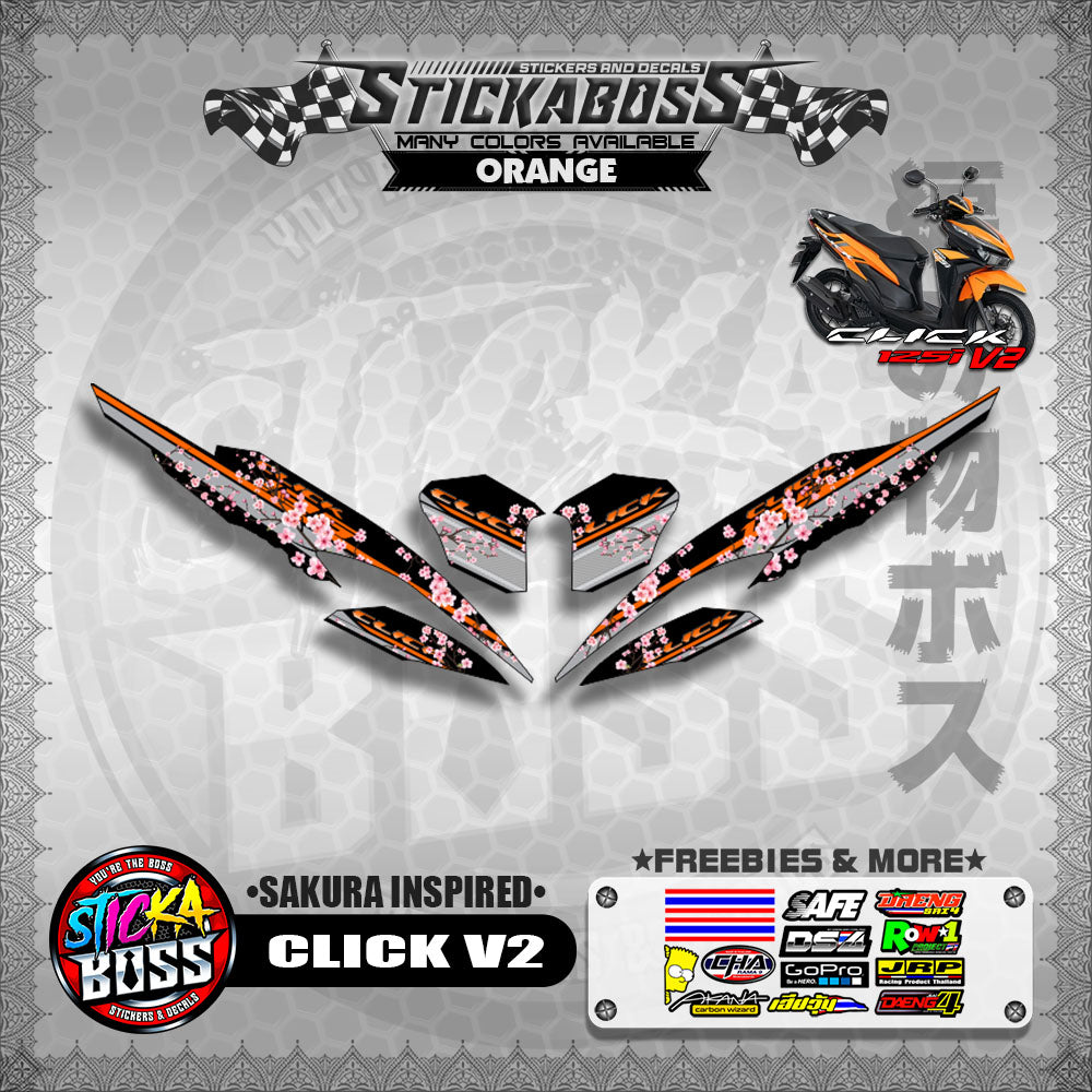 CLICK V2 STICKER DECALS ( SAKURA INSPIRED )【WITH FREEBIES】