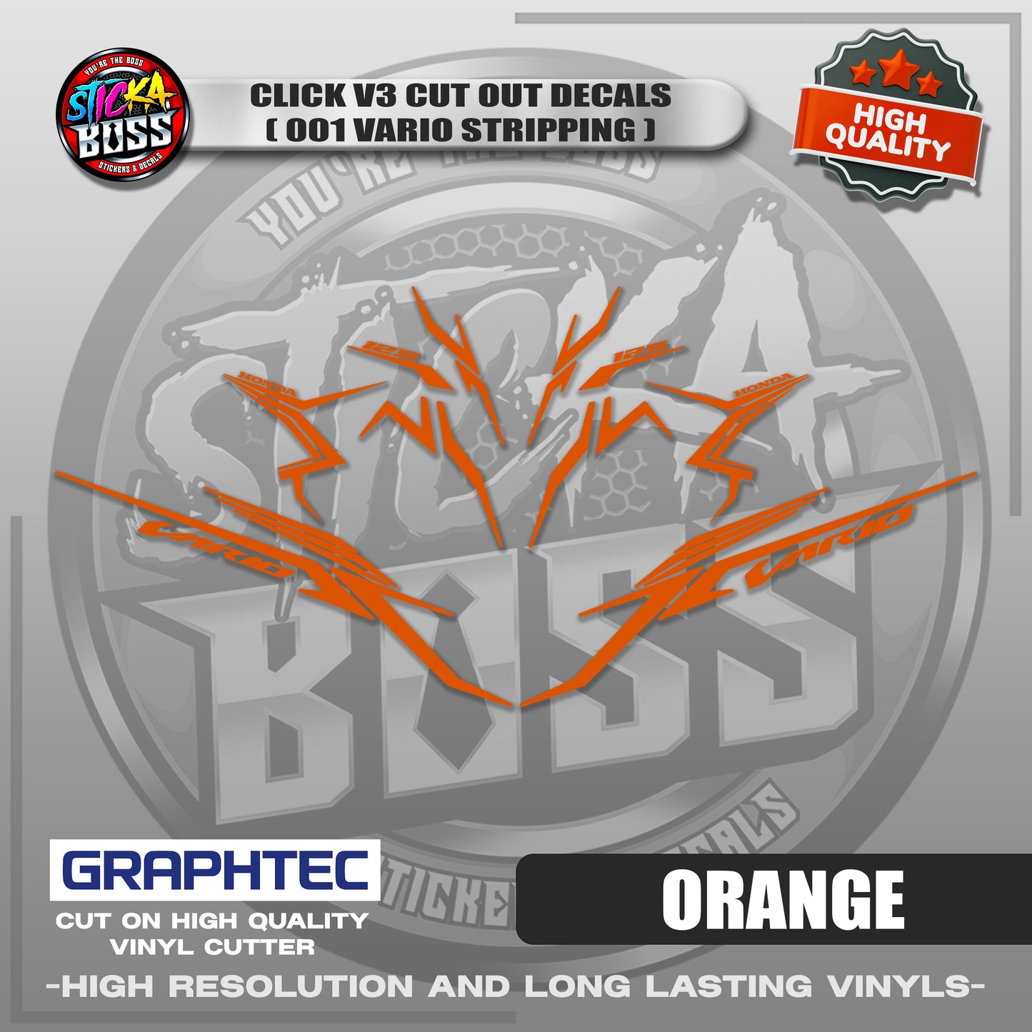 CLICK V3 CUT OUT DECALS ( 2025 VARIO STRIPPING 001 ) | VINYL WATERPROOF CUT-OUT STICKER DECALS