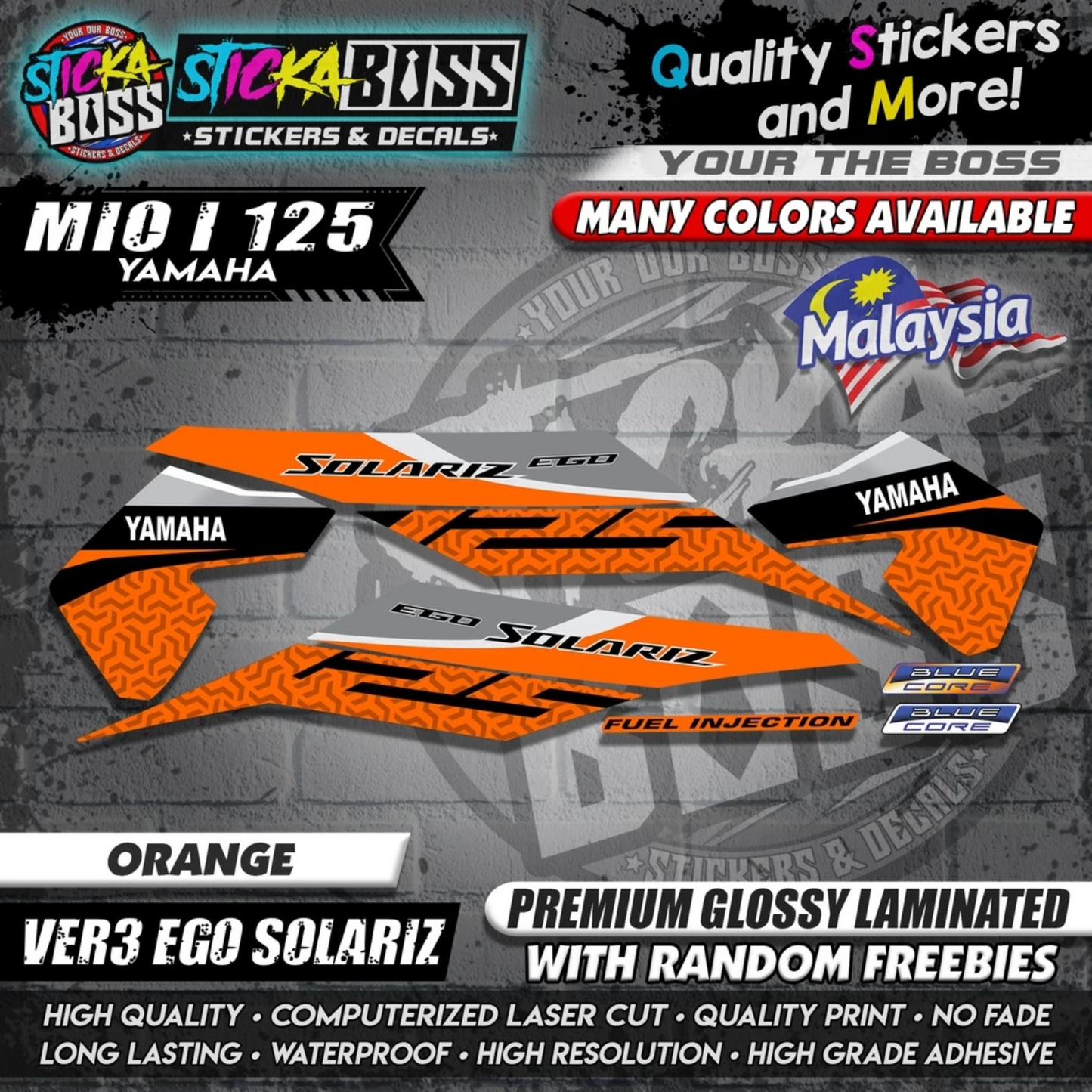 Mio i 125 Malaysian Decals ( Ver3 Ego Solariz )【WITH FREEBIES】Malaysia Concept