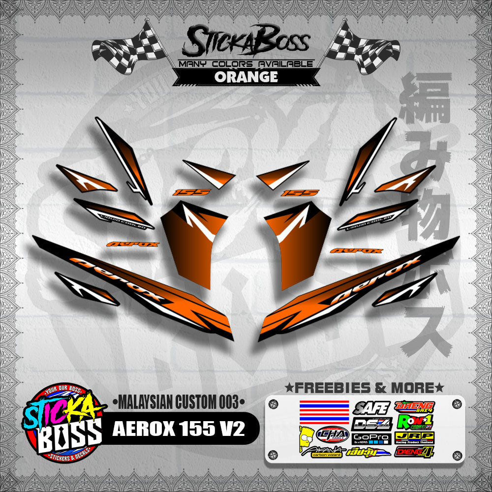 AEROX 155 V2 DECALS ( MALAYSIAN CUSTOM 003 )【WITH FREEBIES】