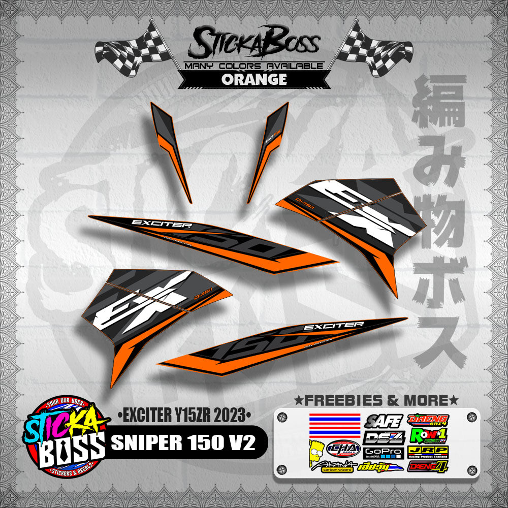 SNIPER 150 V2 DECALS ( EXCITER Y15ZR 2023 )【WITH FREEBIES】