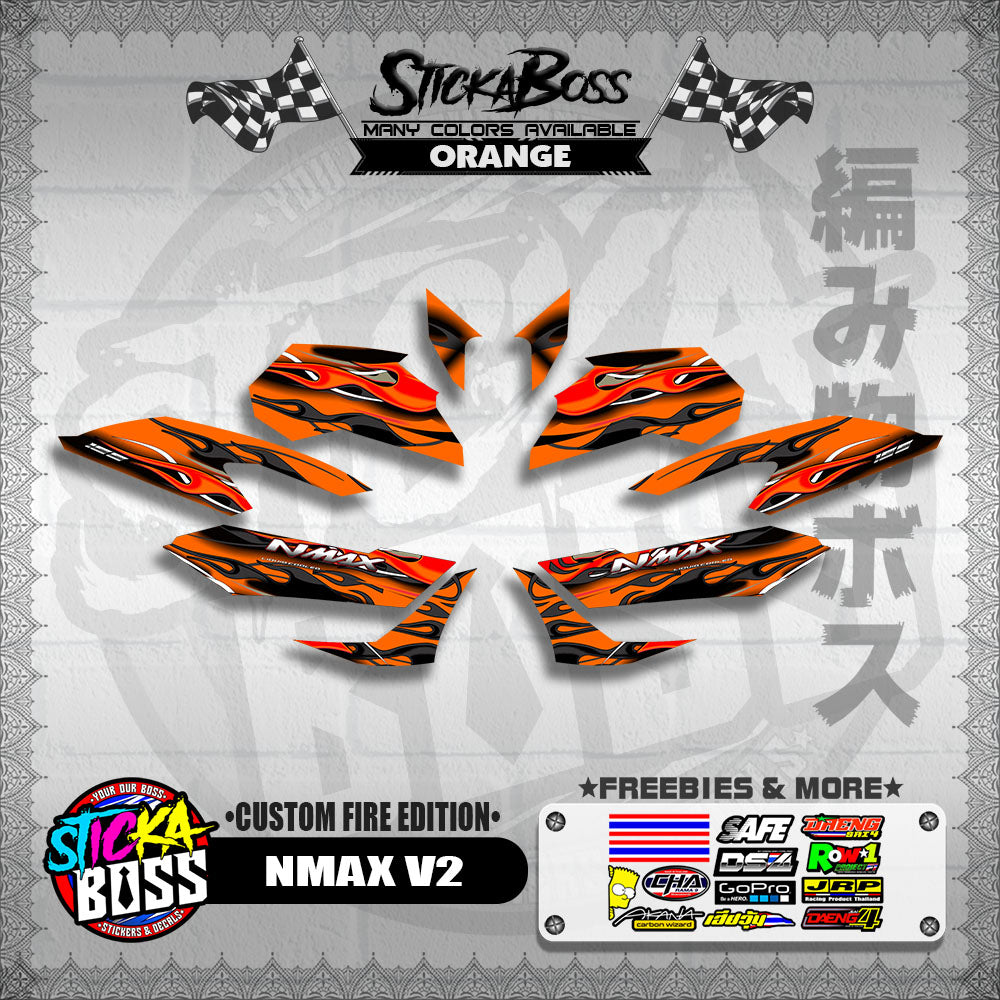 NMAX V2 DECALS ( CUSTOM FIRE EDITION )【WITH FREEBIES】