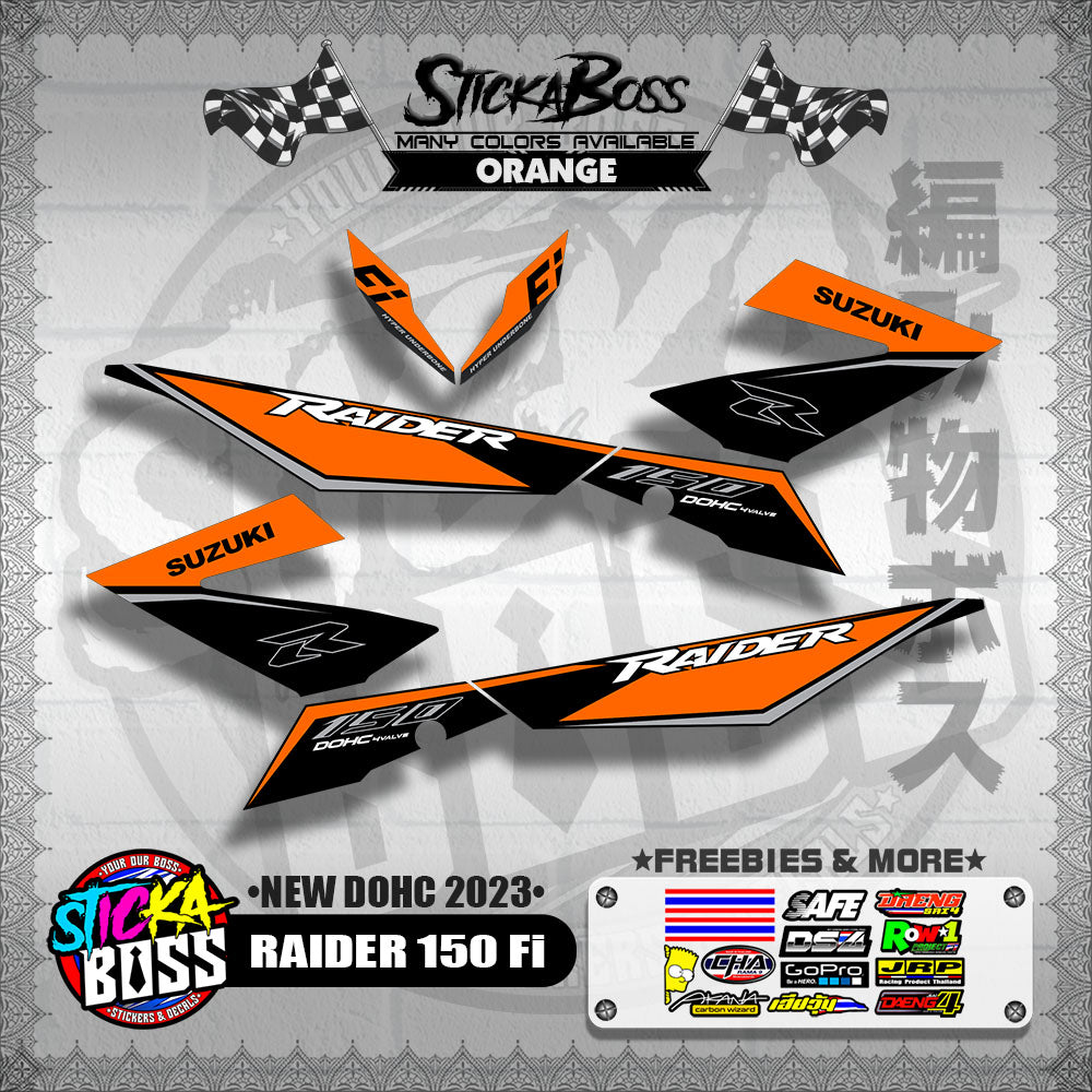 RAIDER 150 Fi DECALS ( NEW DOHC 2023 )【WITH FREEBIES】