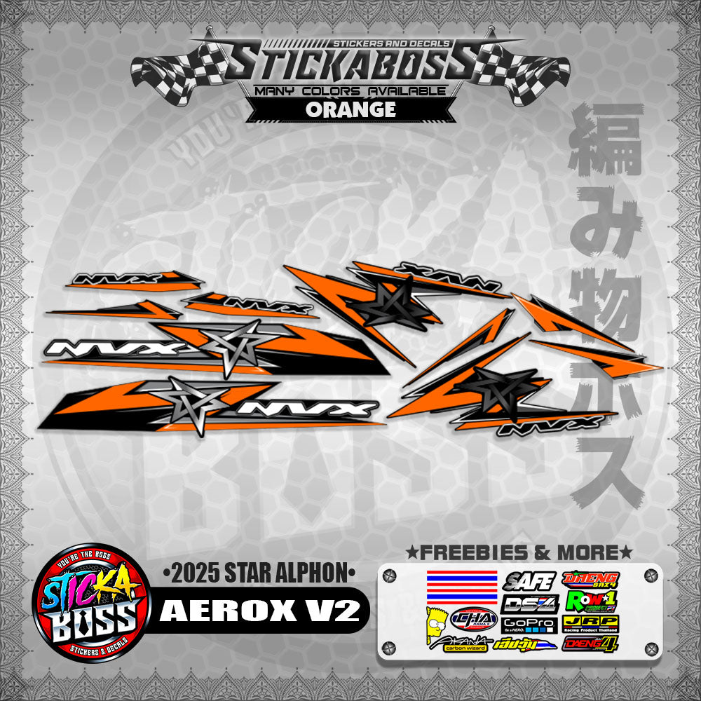 AEROX V2 INDO STICKER DECALS ( 2025 STAR ALPHON )【WITH FREEBIES】