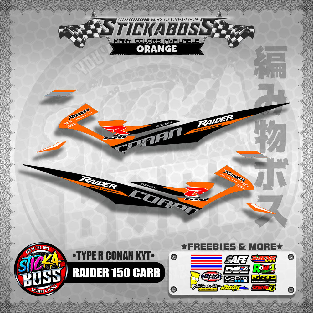 RAIDER 150 CARB DECALS ( TYPE R CONAN KYT )【WITH FREEBIES】