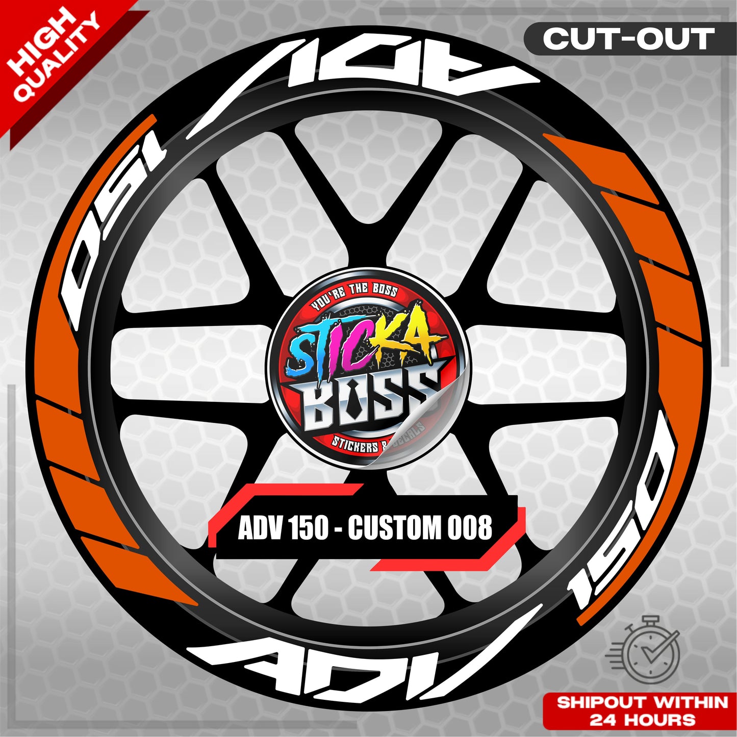 ADV 150 MAG STICKER SET ( 2 MAGS ) - CUSTOM 008 | VINYL WATERPROOF CUT-OUT DECALS