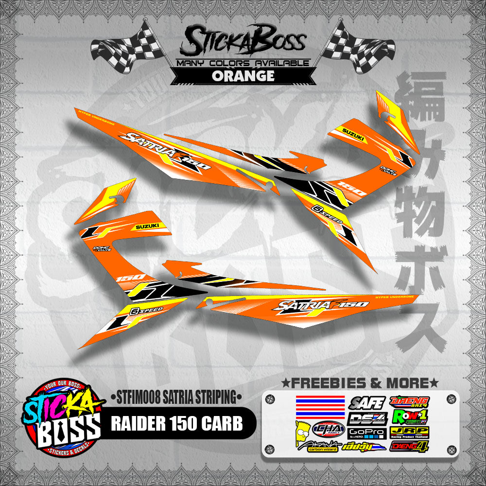 RAIDER 150 CARB DECALS ( STFIM008 SATRIA STRIPING )【WITH FREEBIES】