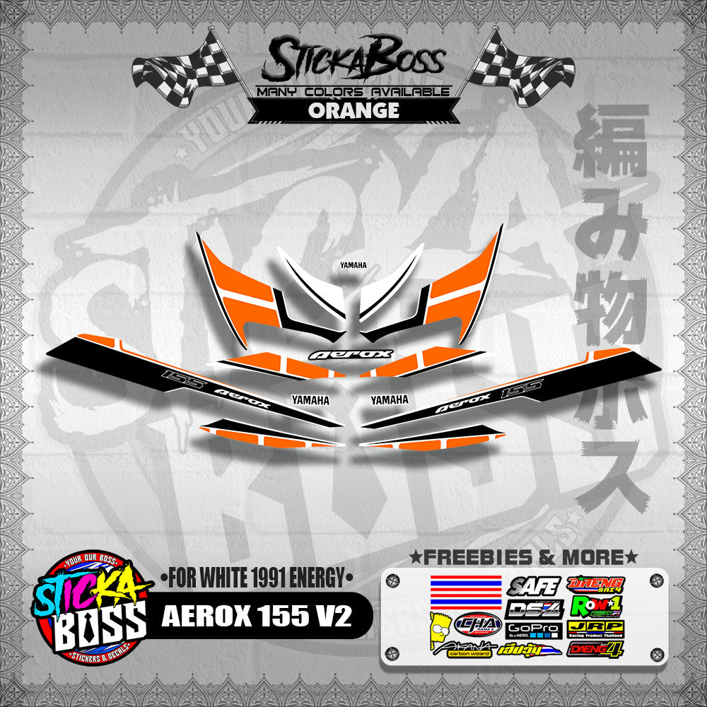 AEROX 155 V2 DECALS ( FOR WHITE 1991 ENERGY )【WITH FREEBIES】